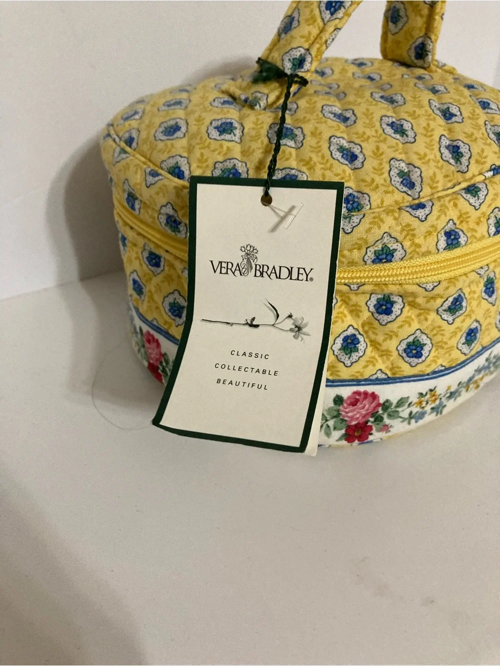Vera Bradley Yellow Floral Quilted Travel Cosmetic Bag. Item# TSjc1 - Picture 7 of 8